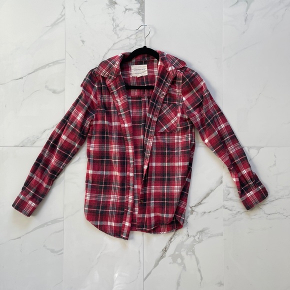 Plaid flannel red black - Picture 2 of 3